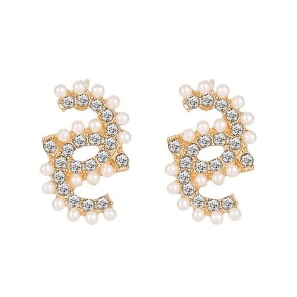 2/$21 Elegant Spiral Pearl Earrings - Picture 2 of 5